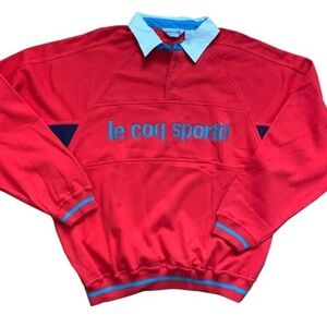Vintage Le Coq Sportif Colorful Red Sweatshirt (Size S,XL) NWT